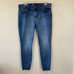 Kut from the Kloth Connie Ankle Skinny Jeans Womens Sz 14 Frayed Hem Stretch
